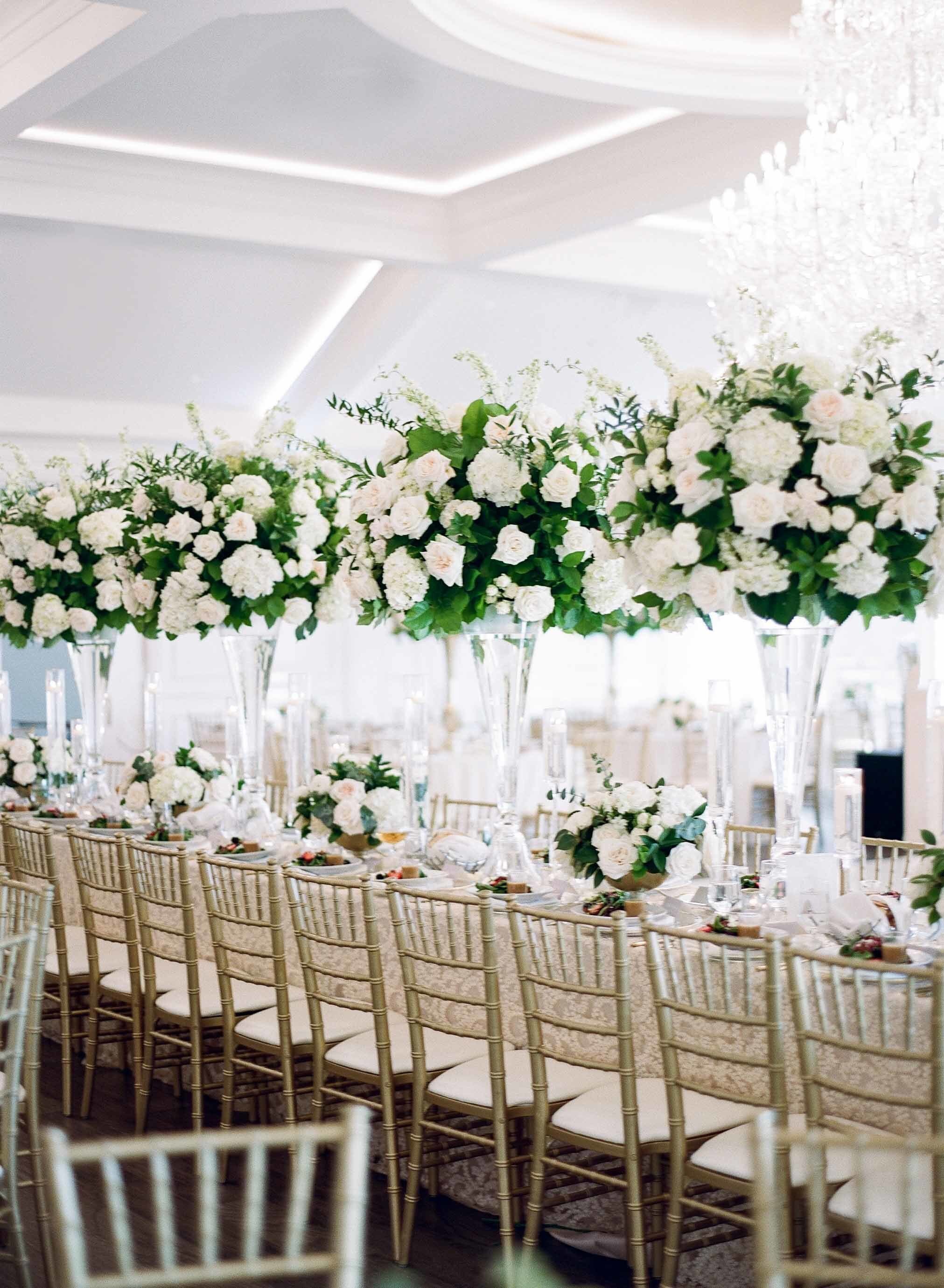 classic all white ballroom wedding dallas