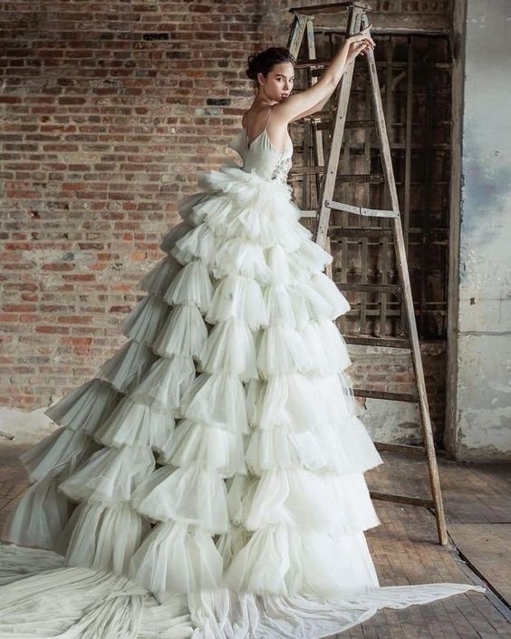 ruffle tulle ballgown trend