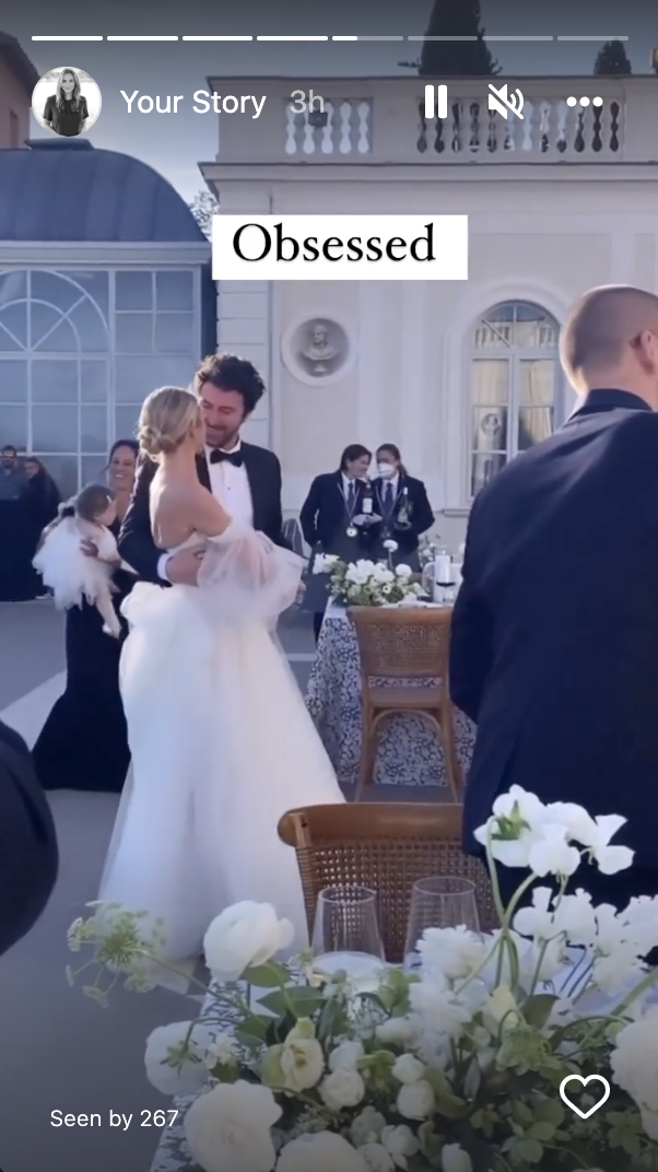 classic minimalist wedding reception rome