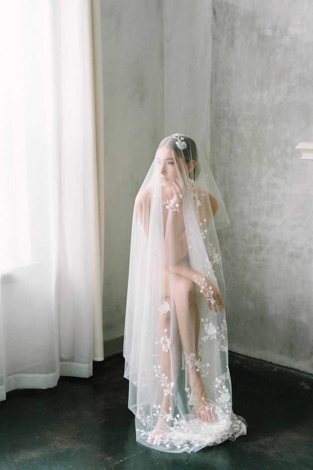 fine art boudoir veil photography