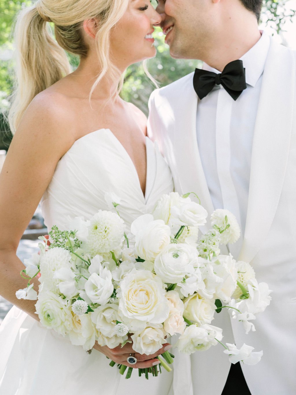 all white wedding bouquet