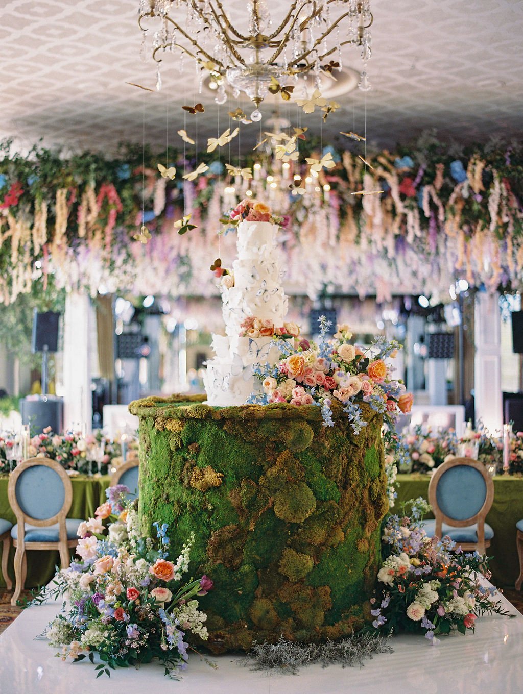 butterfly theme garden wedding custom wedding cake design