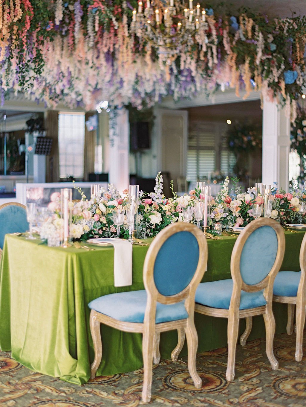 colorful secret garden spring ballroom wedding