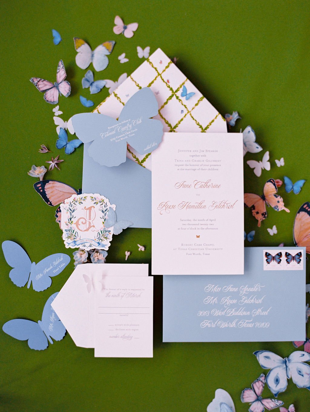 butterfly wedding invitations