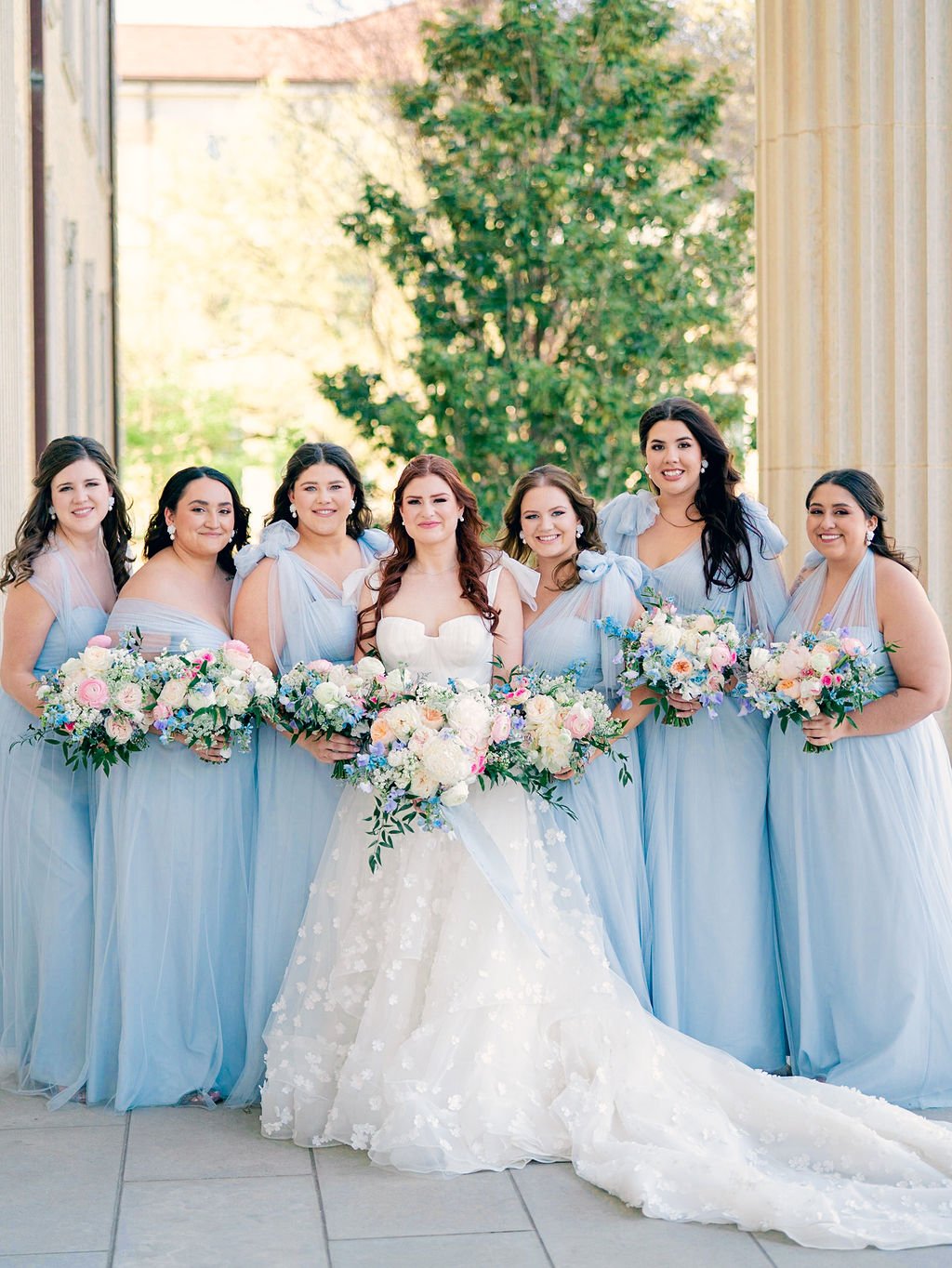 light blue bridesmaids dresses light blue