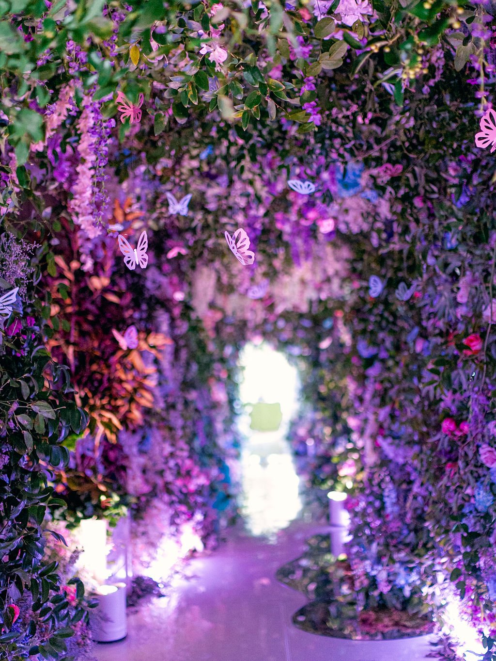 wedding flower tunnel