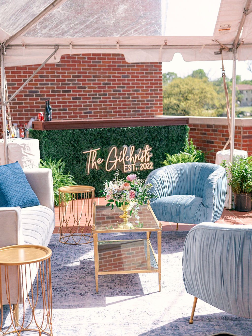 summer wedding outdoor lounge seating design