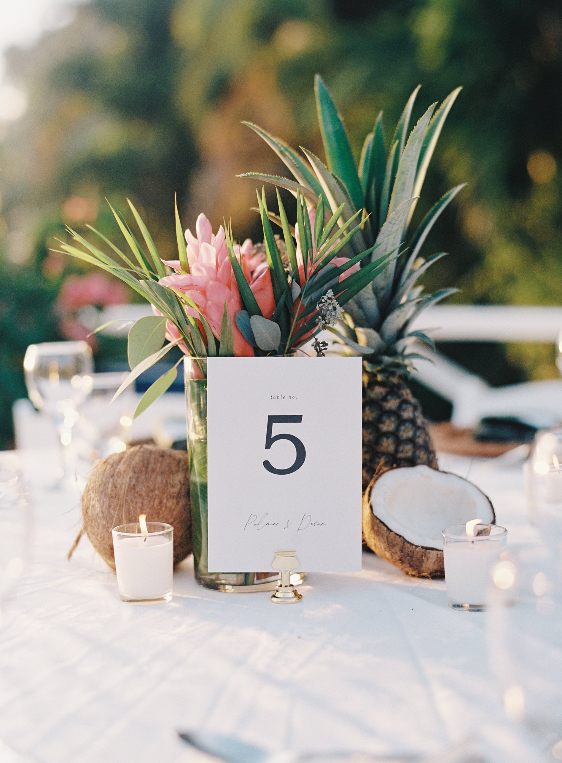 tropical jamaica destination wedding decor