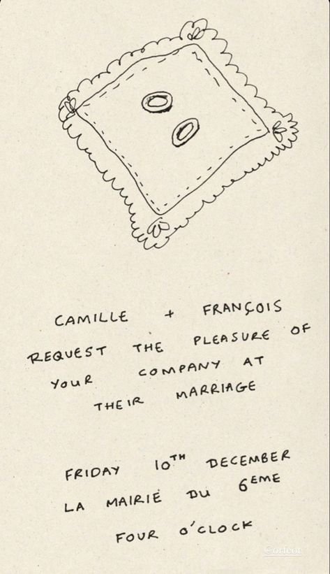 hand drawn illustration wedding invitation 