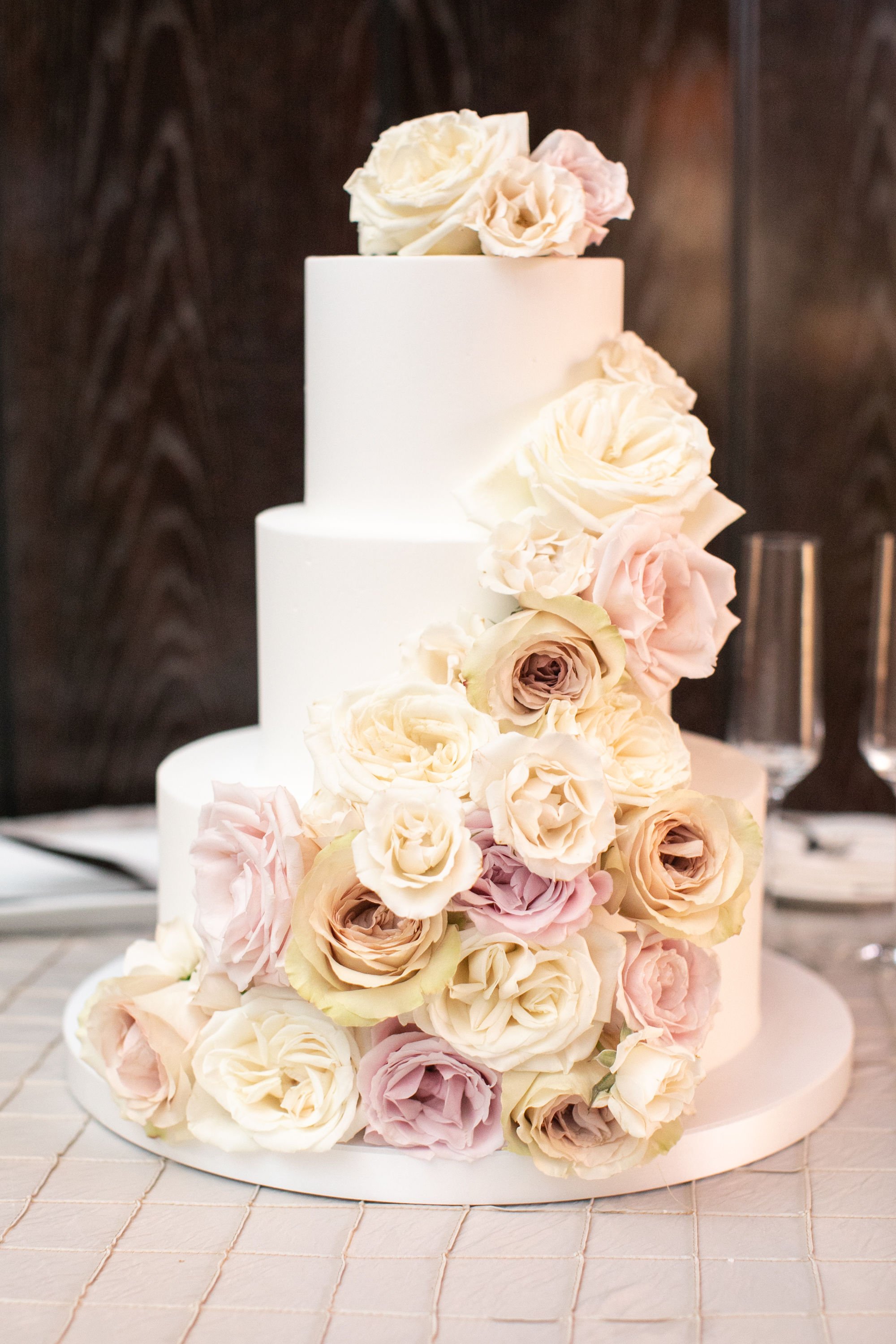 spring wedding cake modern flowers