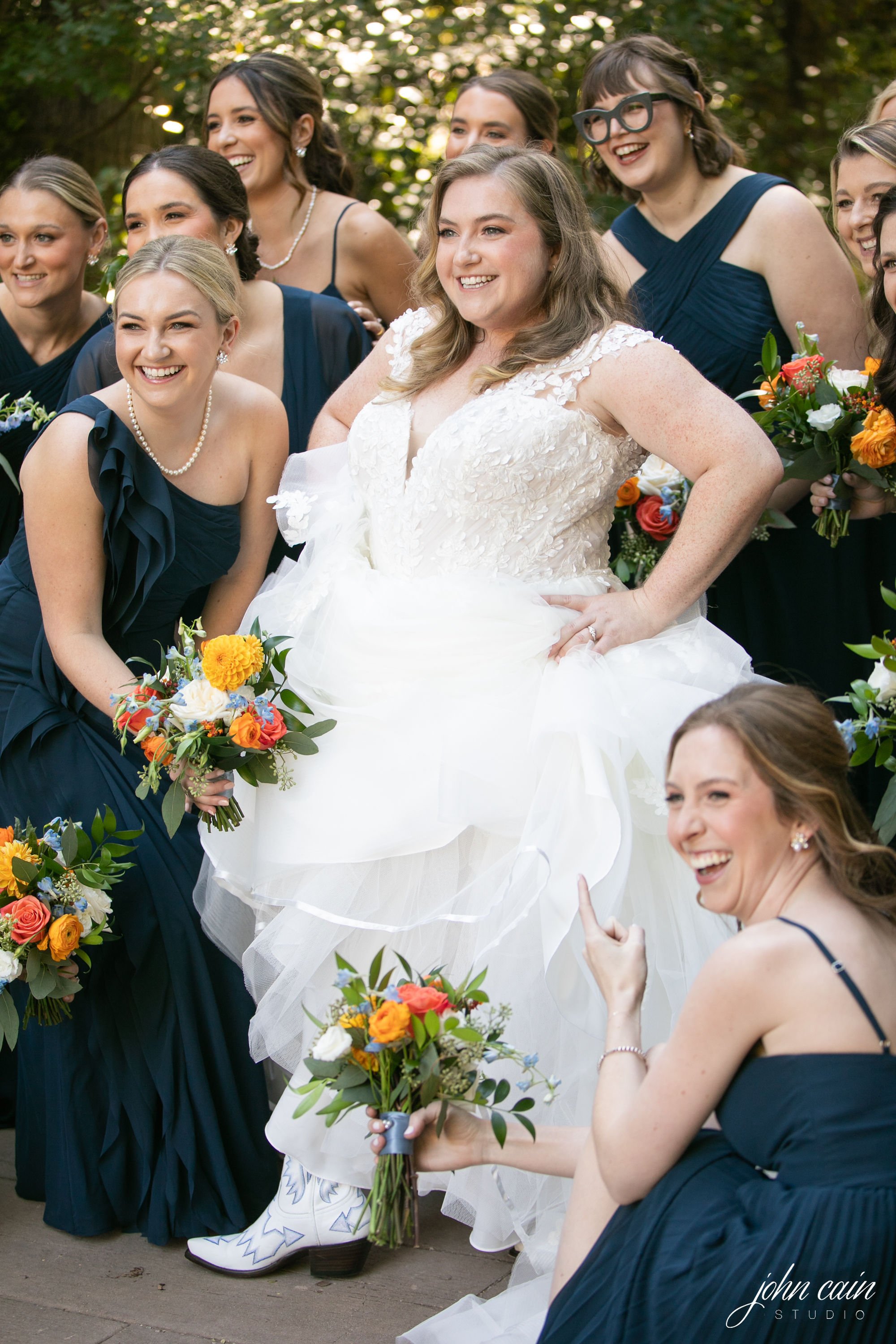 navy blue bridesmaids dresses texas wedding