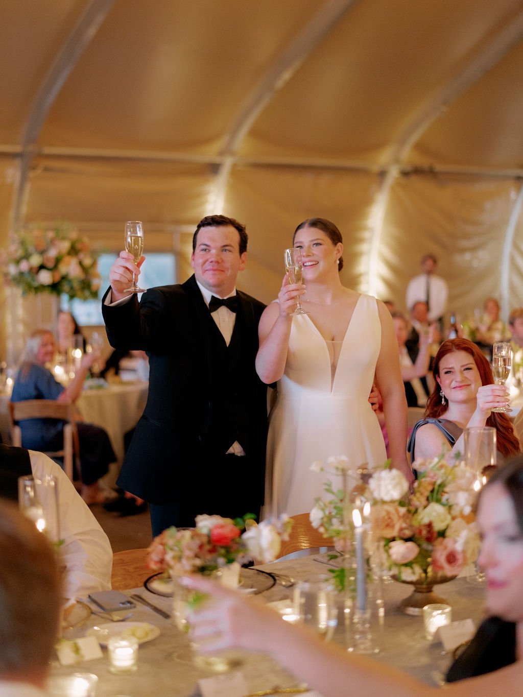 bride and groom wedding toast