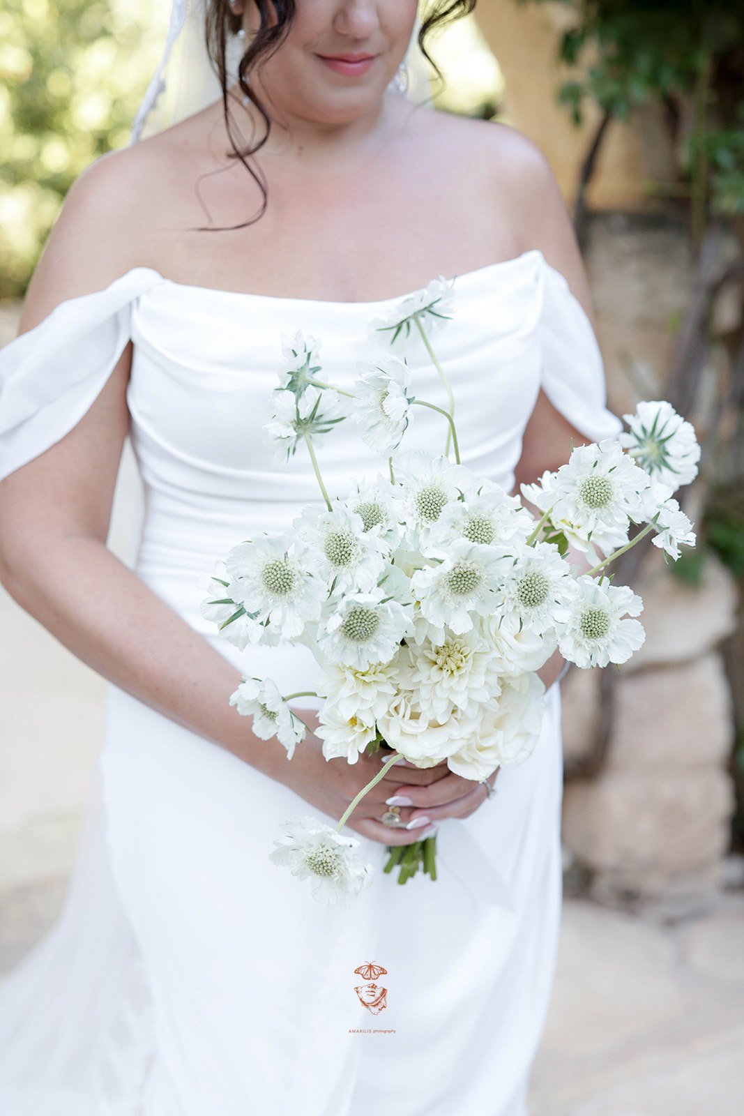 puglia italy wedding organic white bouquet