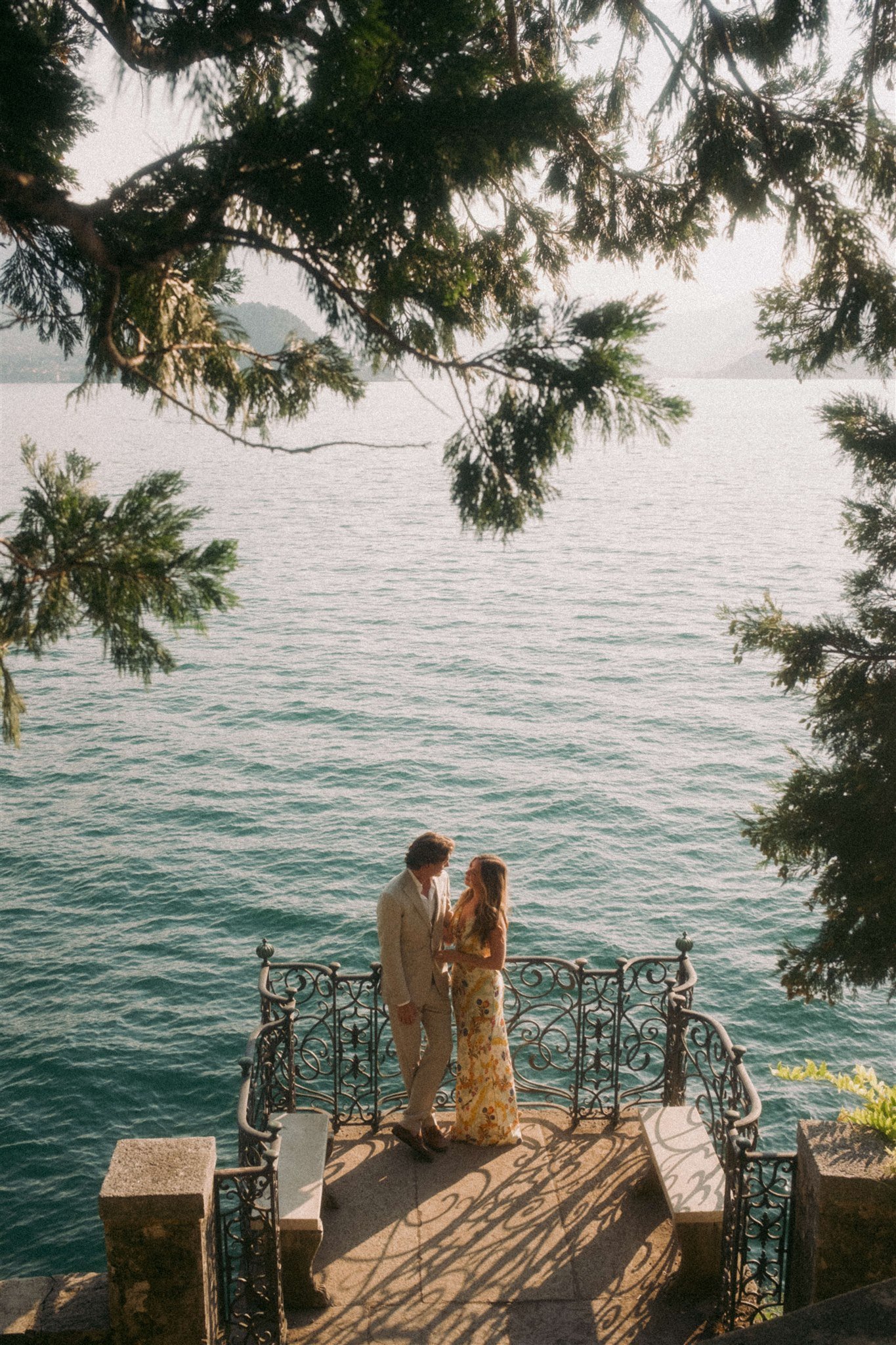 villa monastero lake como italy wedding engagement session portrait