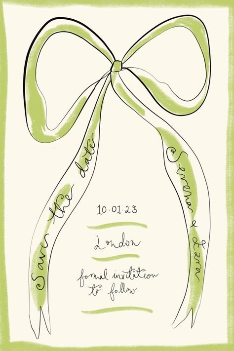 hand drawn wedding invitation