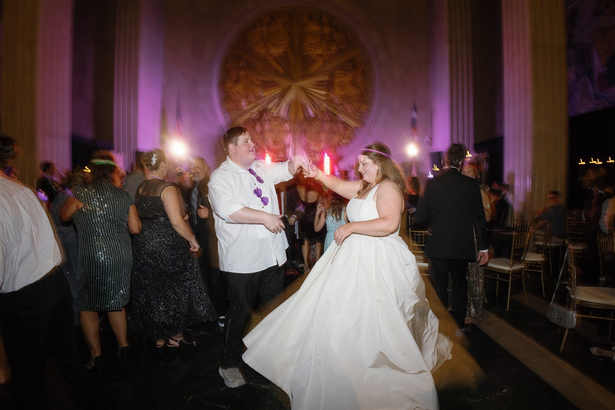 bride and groom ballroom wedding hall of state dallas