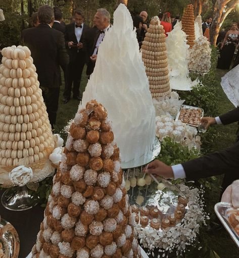 wedding croquembouche dessert display coquette aesthetic wedding trend 2024