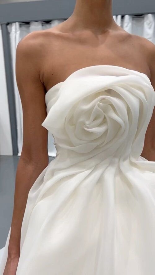 rosette wedding dress coquette aesthetic 2024 wedding trend