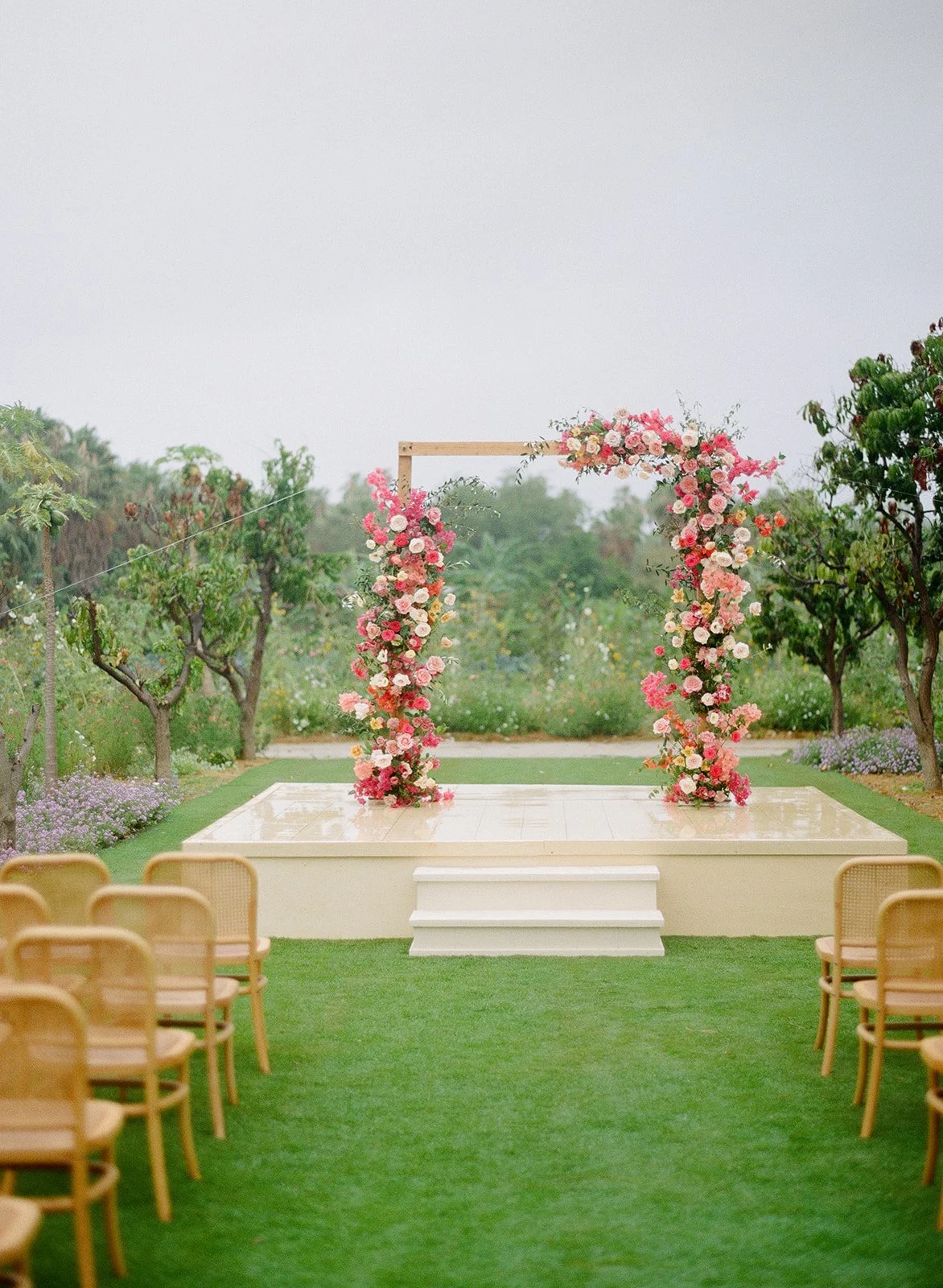 flora farms colorful wedding arch
