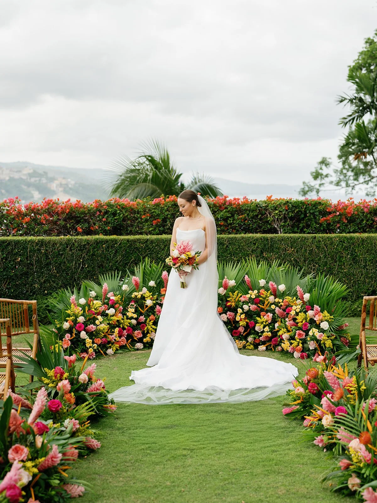tropical wedding ceremony flowers