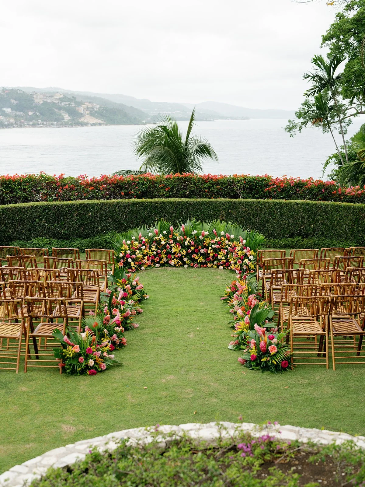 tropical wedding ceremony flowers