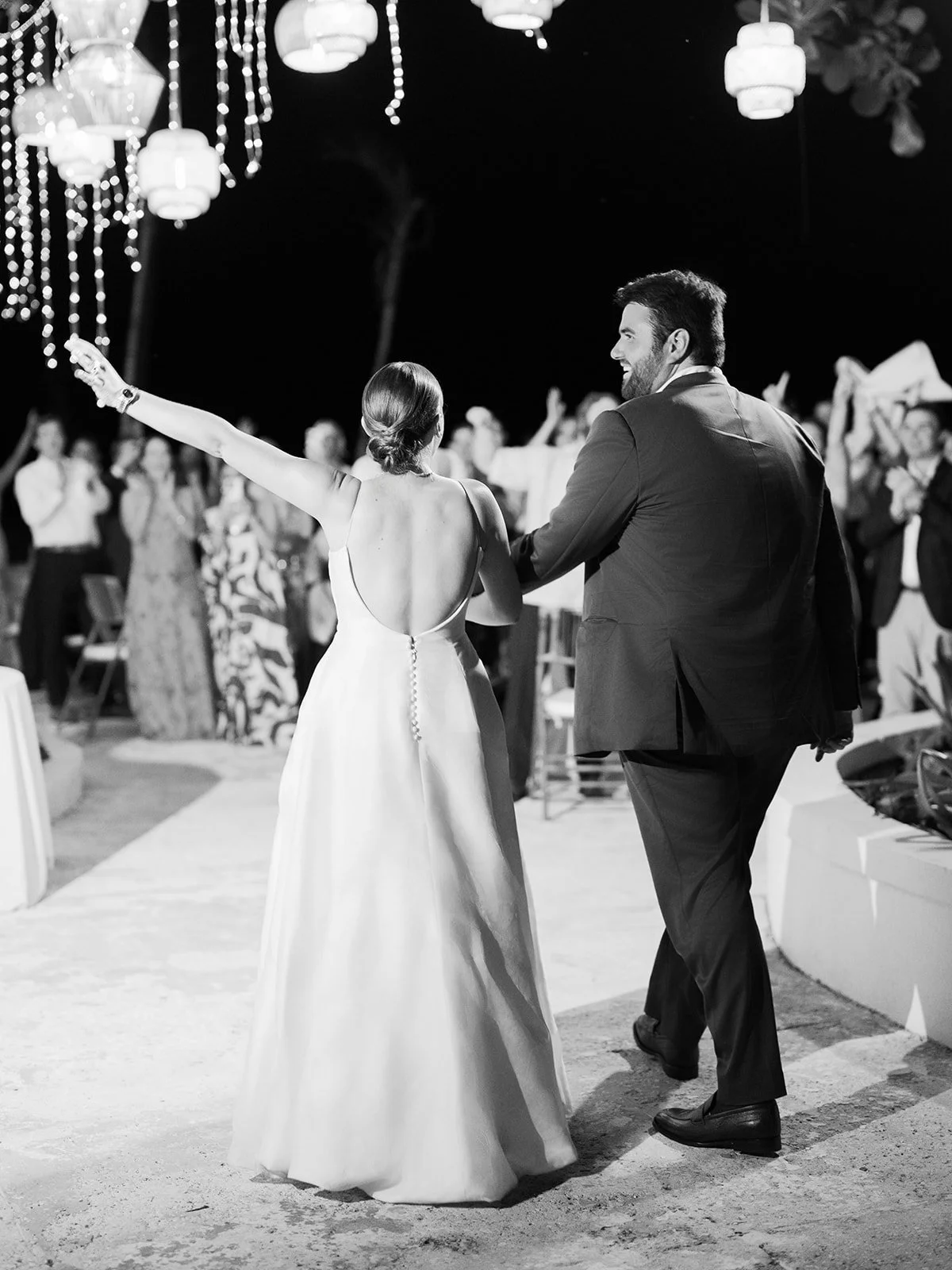 bride and groom reception entrance