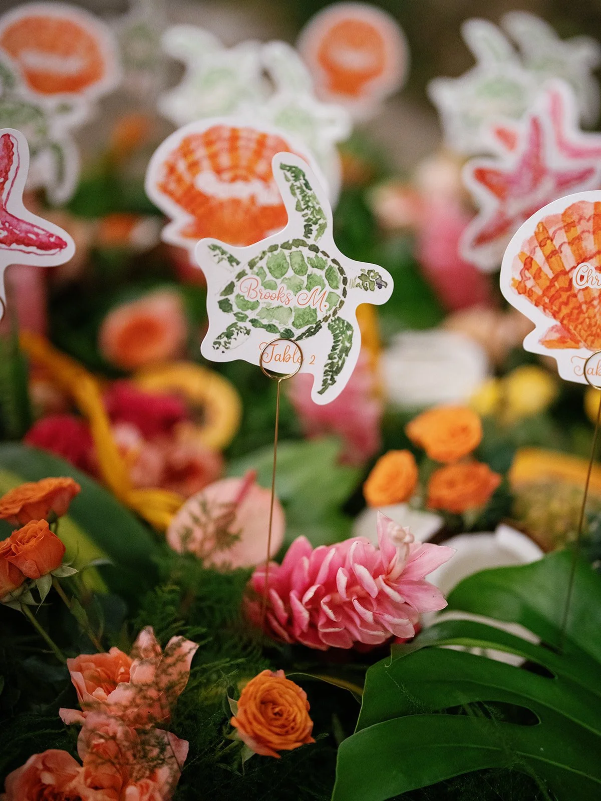 wedding escort cards round hill resort beach rehearsal dinner