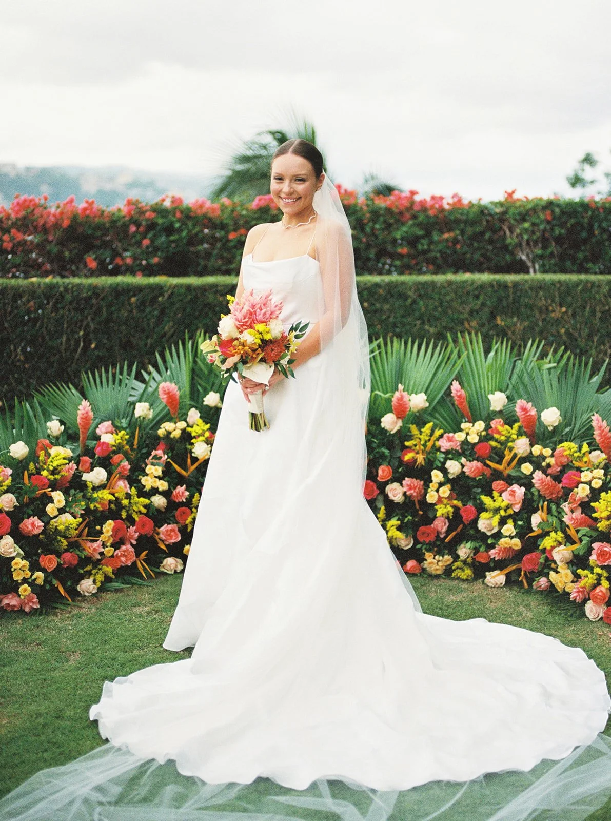 jamaica wedding bridal portrait on film