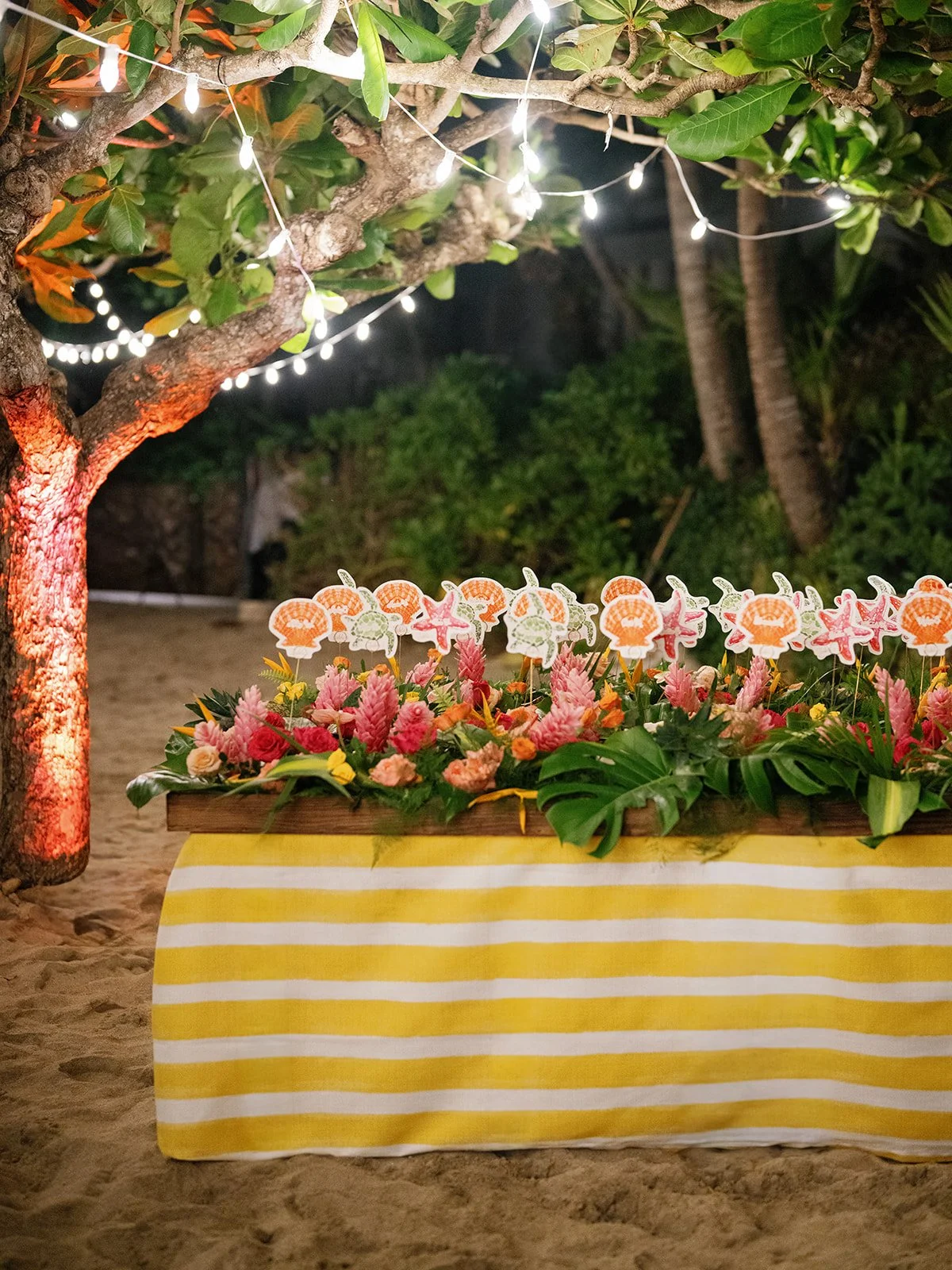 jamaica wedding tropical escort card table