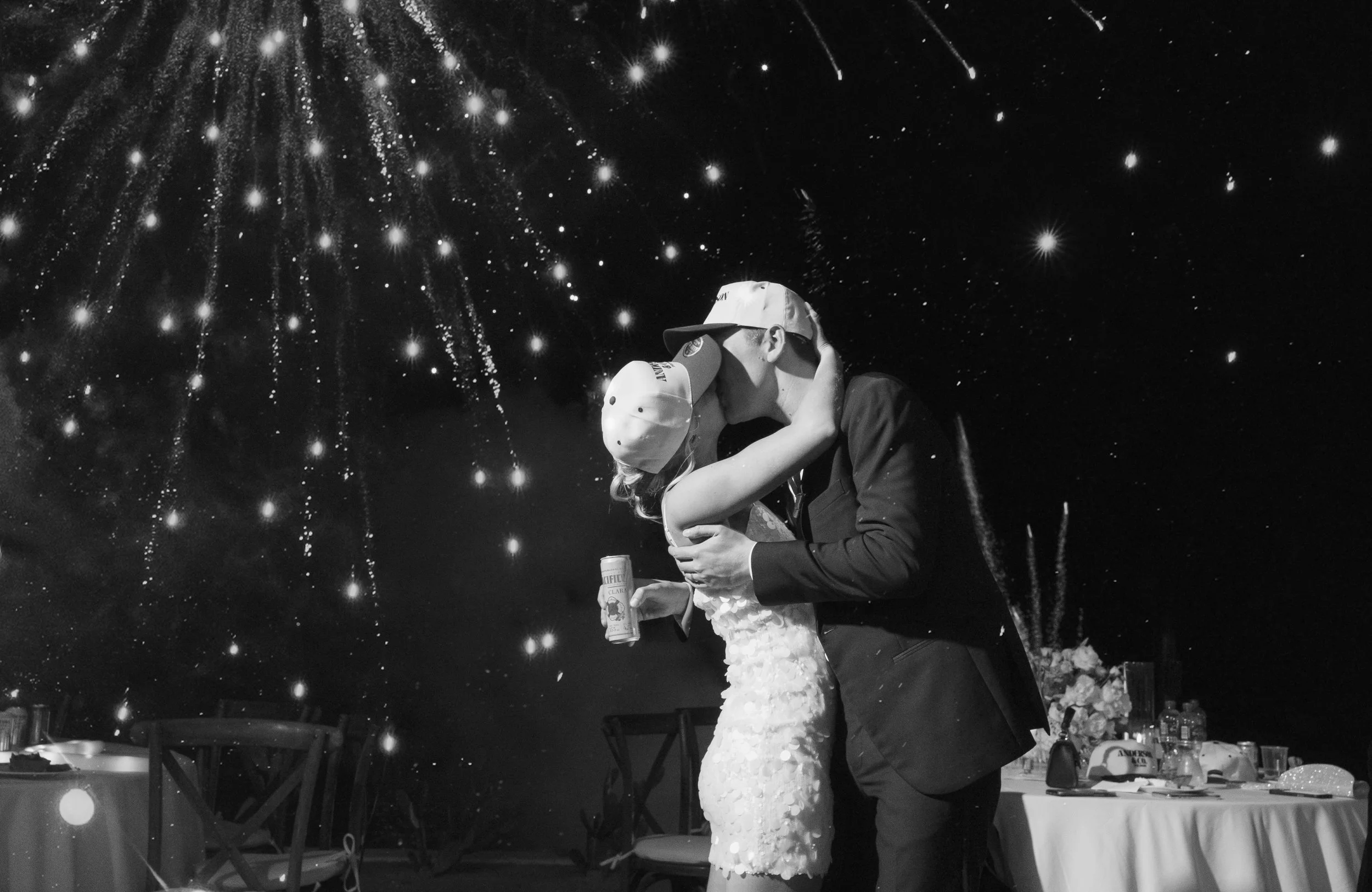 cabo destination wedding reception fireworks