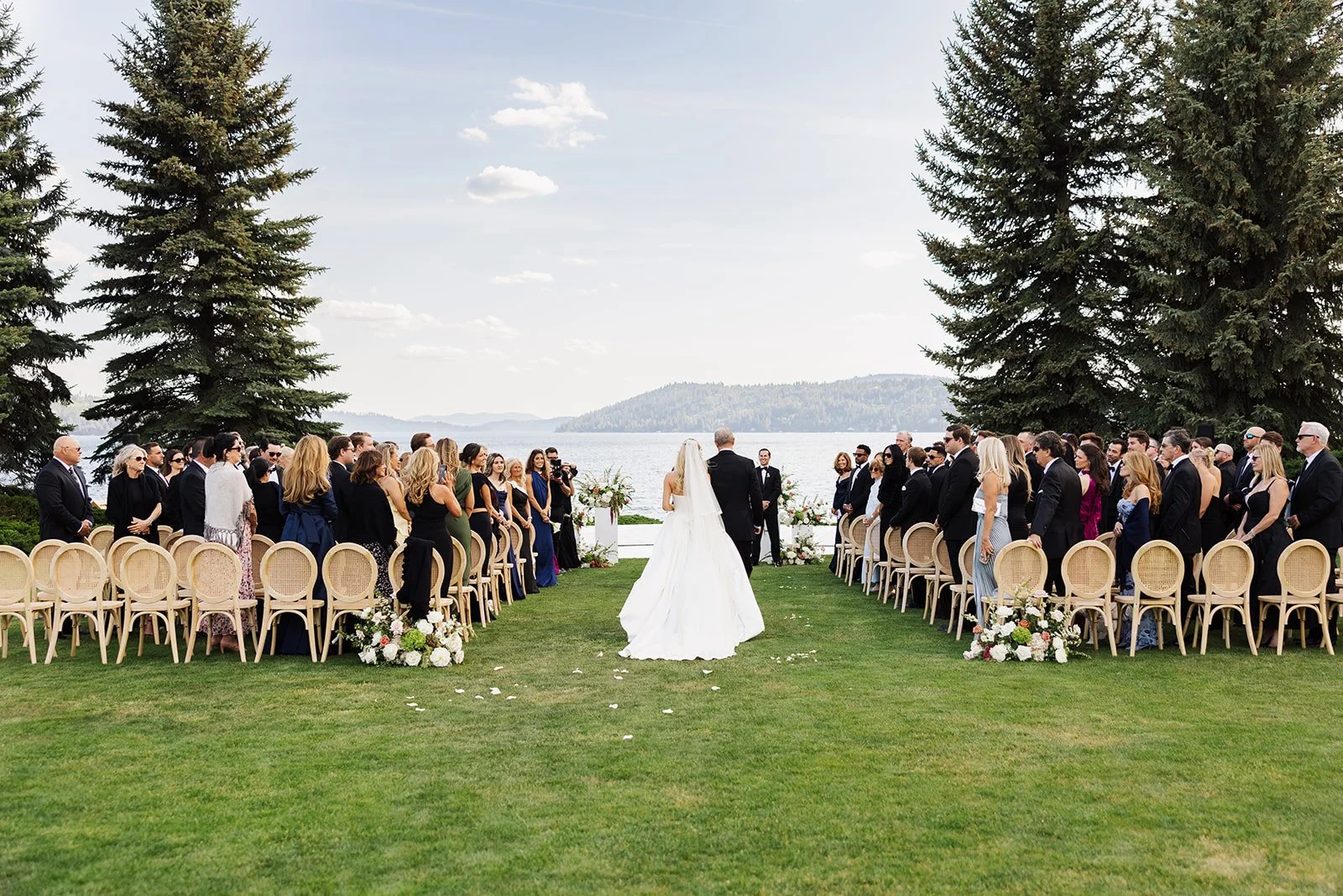 summer lake wedding ceremony