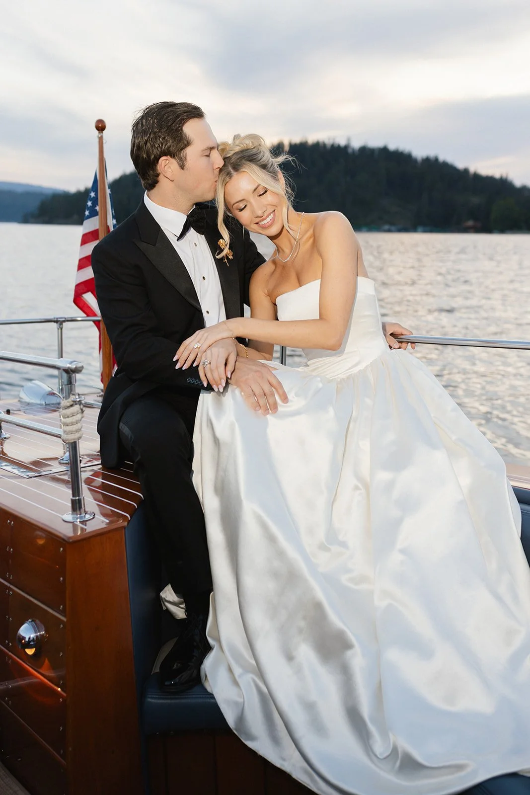 summer wedding bride and groom lake wedding idaho