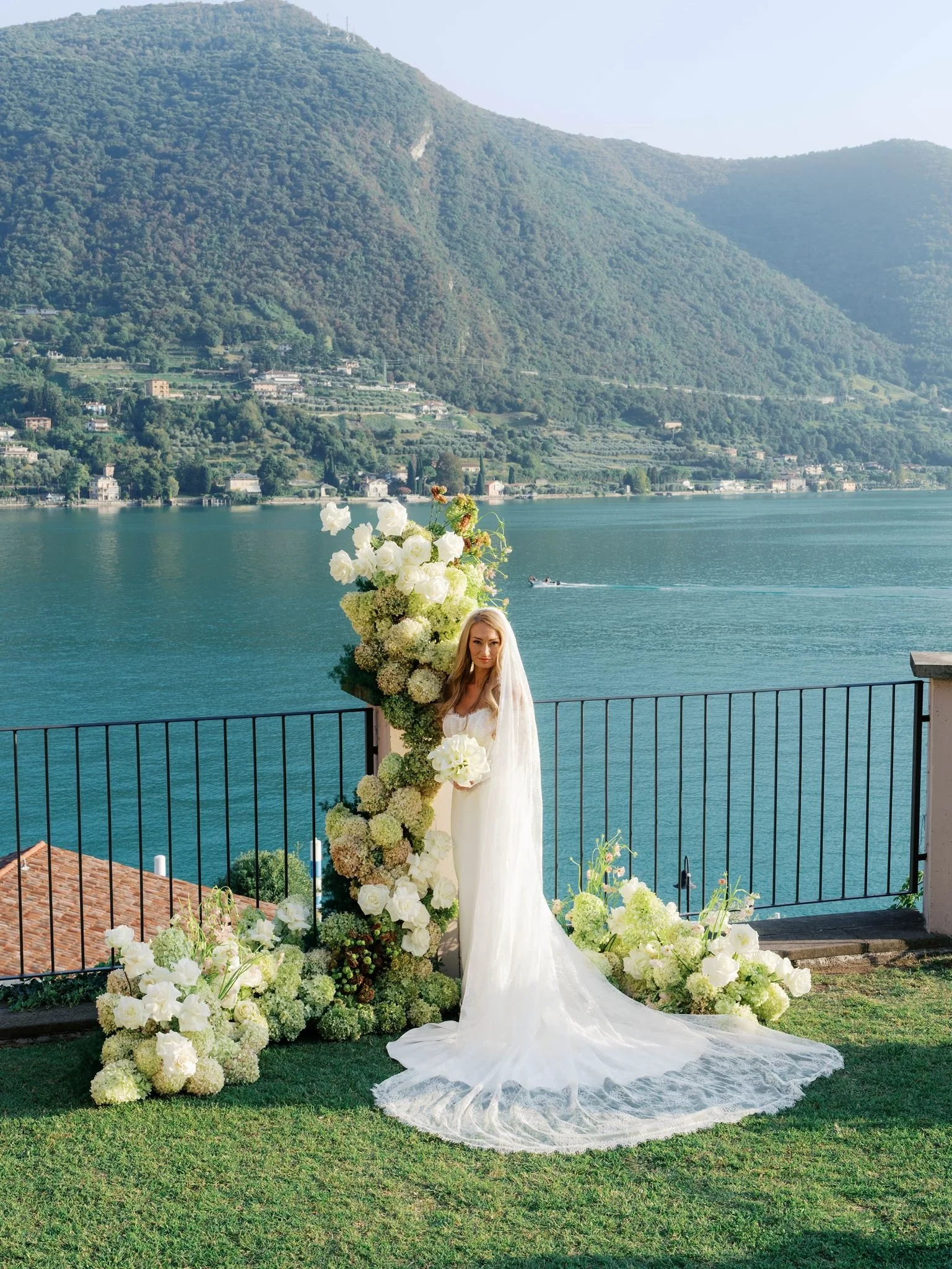 lake wedding in italy bridal portraits
