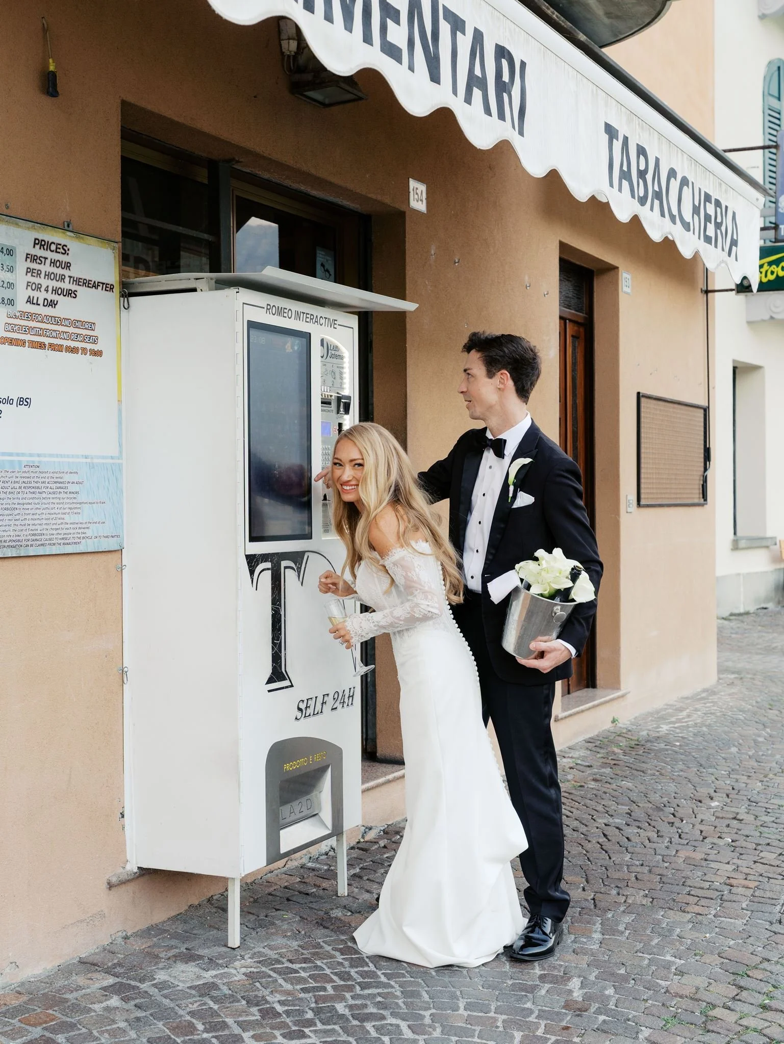 small town italy lake wedding