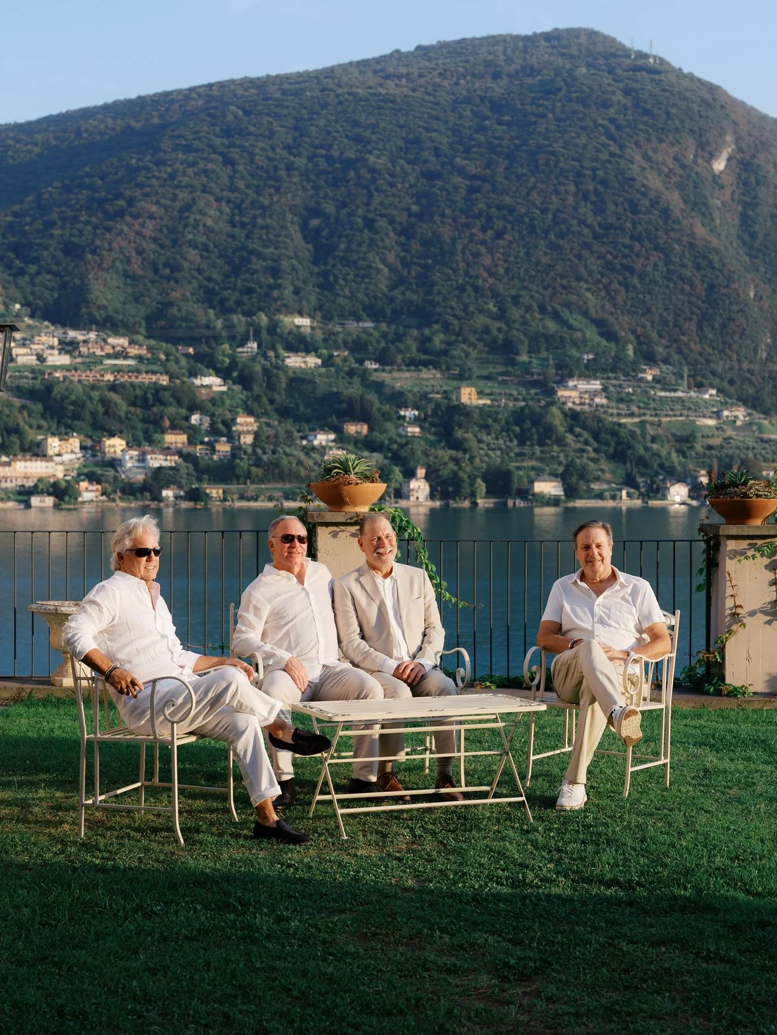 all white welcome party lake iseo