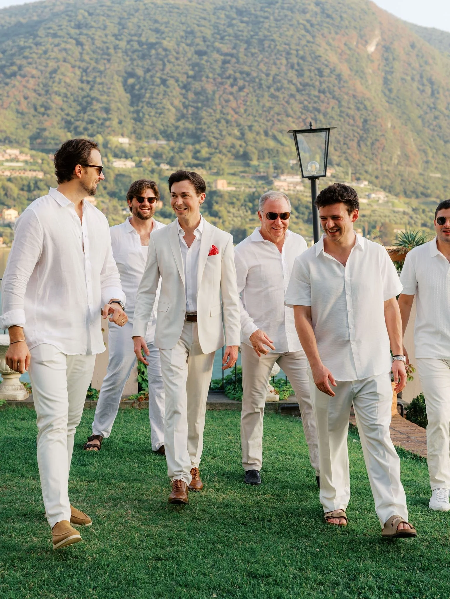 all white italy welcome party