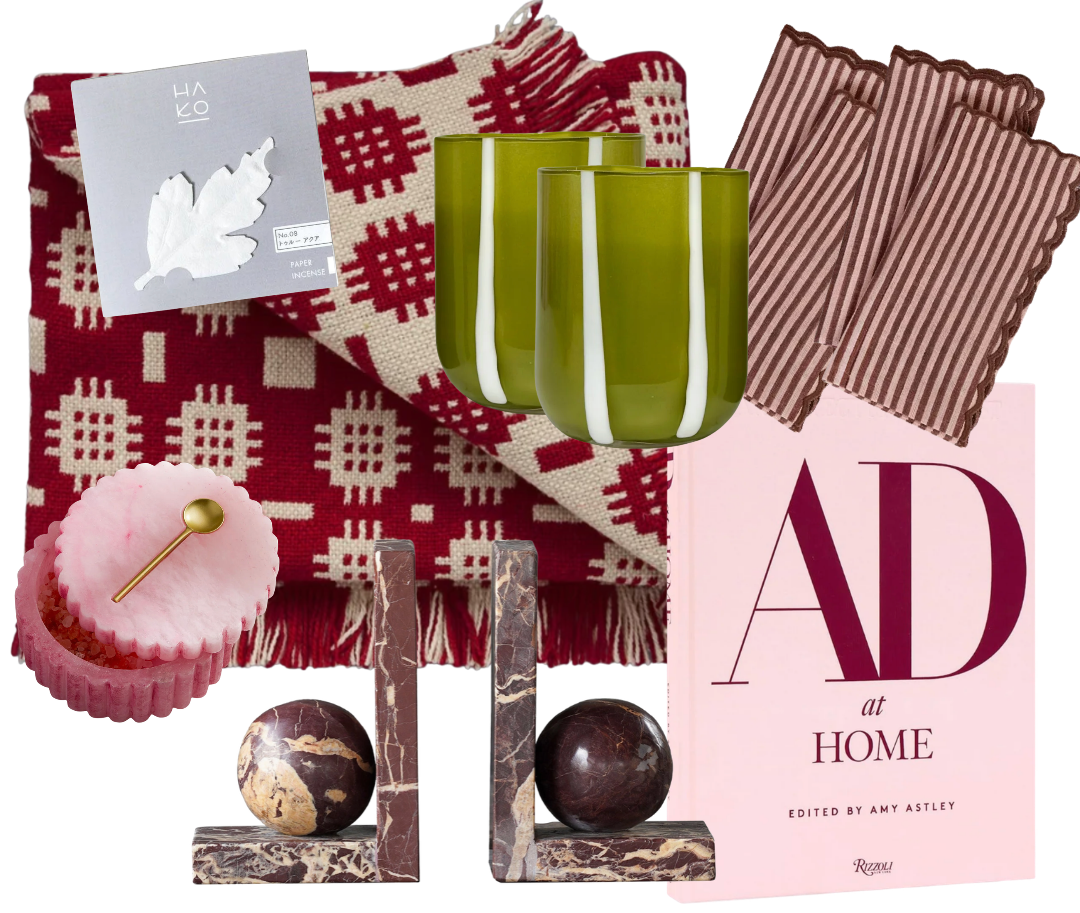 a selection of luxury gift items for a shopper with refined taste