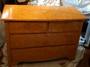 After - Dresser with Bill's faux Birdseye Maple finish.