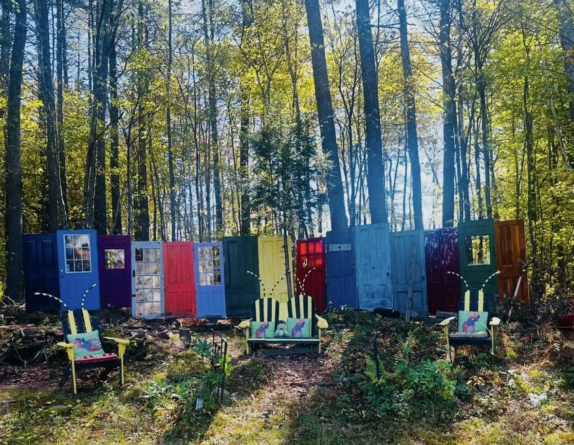 Doors in the forest and  "bee chairs" .