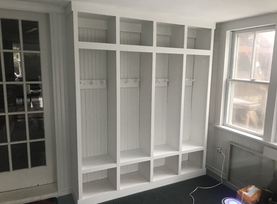New mudroom storage. 