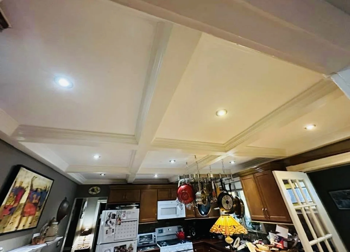 Bill installed this coffered ceiling.