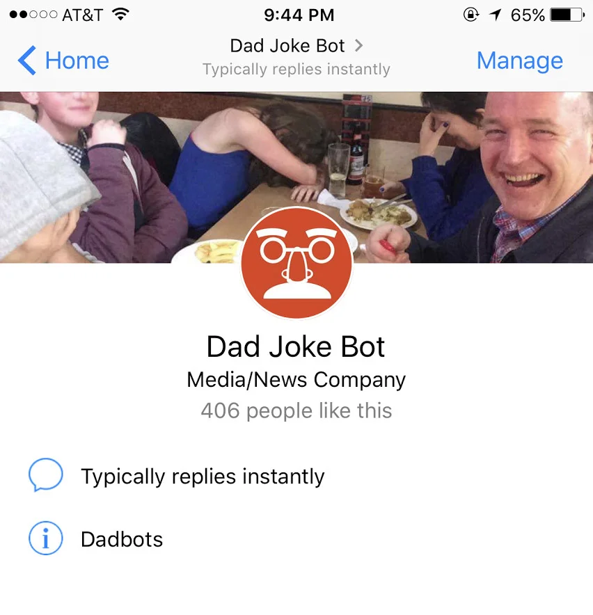 A bot for bad dad jokes, or simply a 'dadbot'