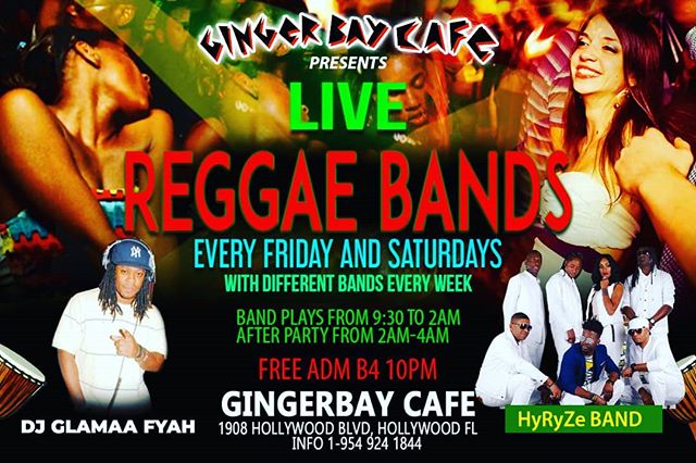 Tonight @Ginger Bay Cafe in Hollywood Band starts at 9pm @gingerbaycafe  #hyryzeband #hyryze #reggae