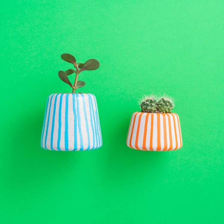 Drippy Large Blue Planter and Drippy Small Orange Planter Twins.jpg