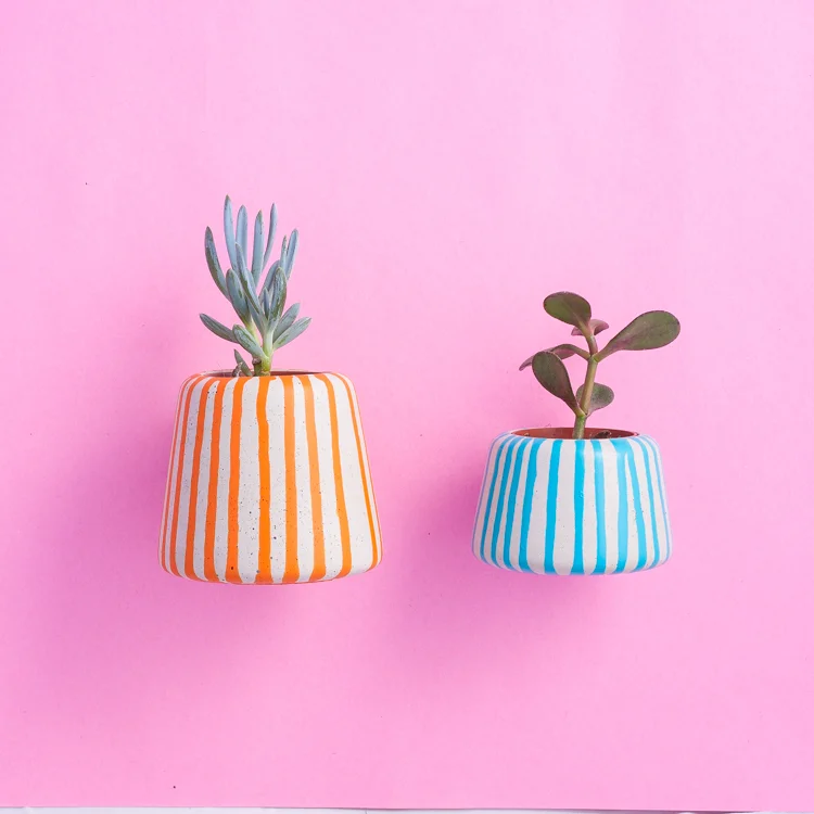Drippy Large Orange Planter and Drippy Small Blue Planter Twins.jpg
