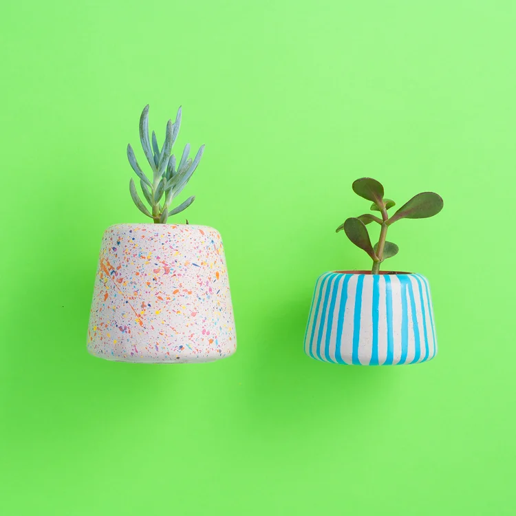 Sprinkles Large Planter and Drippy Small Blue Planter.jpg