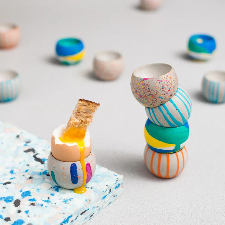 Selection of Egg Cups with Drippy Egg - Blobs, Drippy, Jesmonite, Sprinkles.jpg