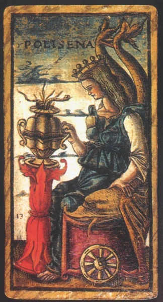The Queen of Cups for the Sola-Busca Tarot