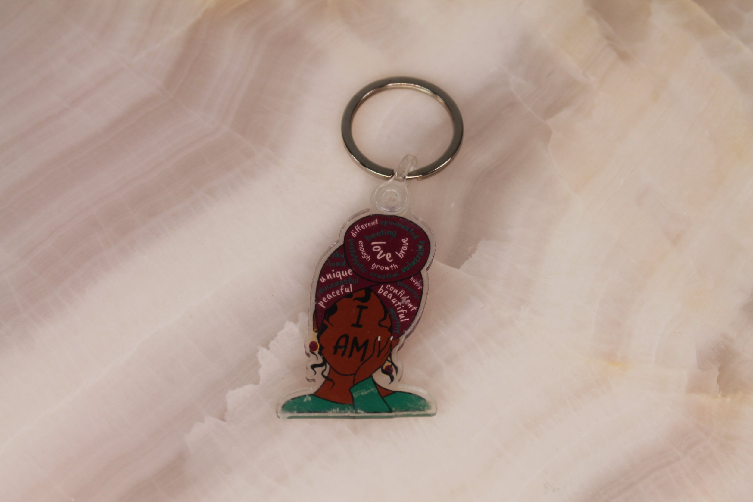 I AM Purple & Green   Acrylic Keychain