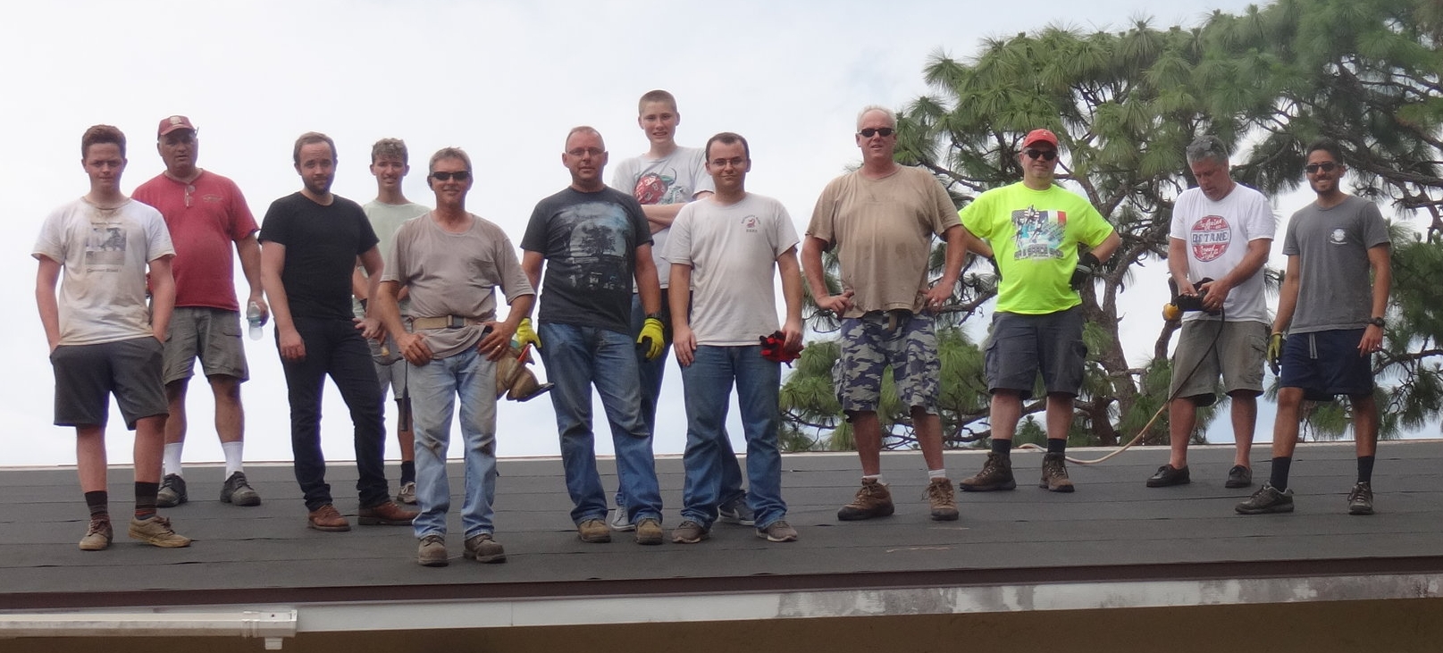 Pictured from Left to Right: Matthew Walton, Tom Rogers, Jonathan Walton, Sean Altenburg, Doug Butler, Jeremy Bixler, Graene Bixler, Griffin Bixler, Ryan Rogers, Paul Denwood, Mark Cherry, Naeem Motlagh. Not Pictured: Isaac Neumann, Kristy and Chris Perkins, Jason Walton, Dan Walton A special thanks to Doug Butler our resident building expert, and Master Carpenter Tom Rogers our Scout District Commissioner for their expertise and help.